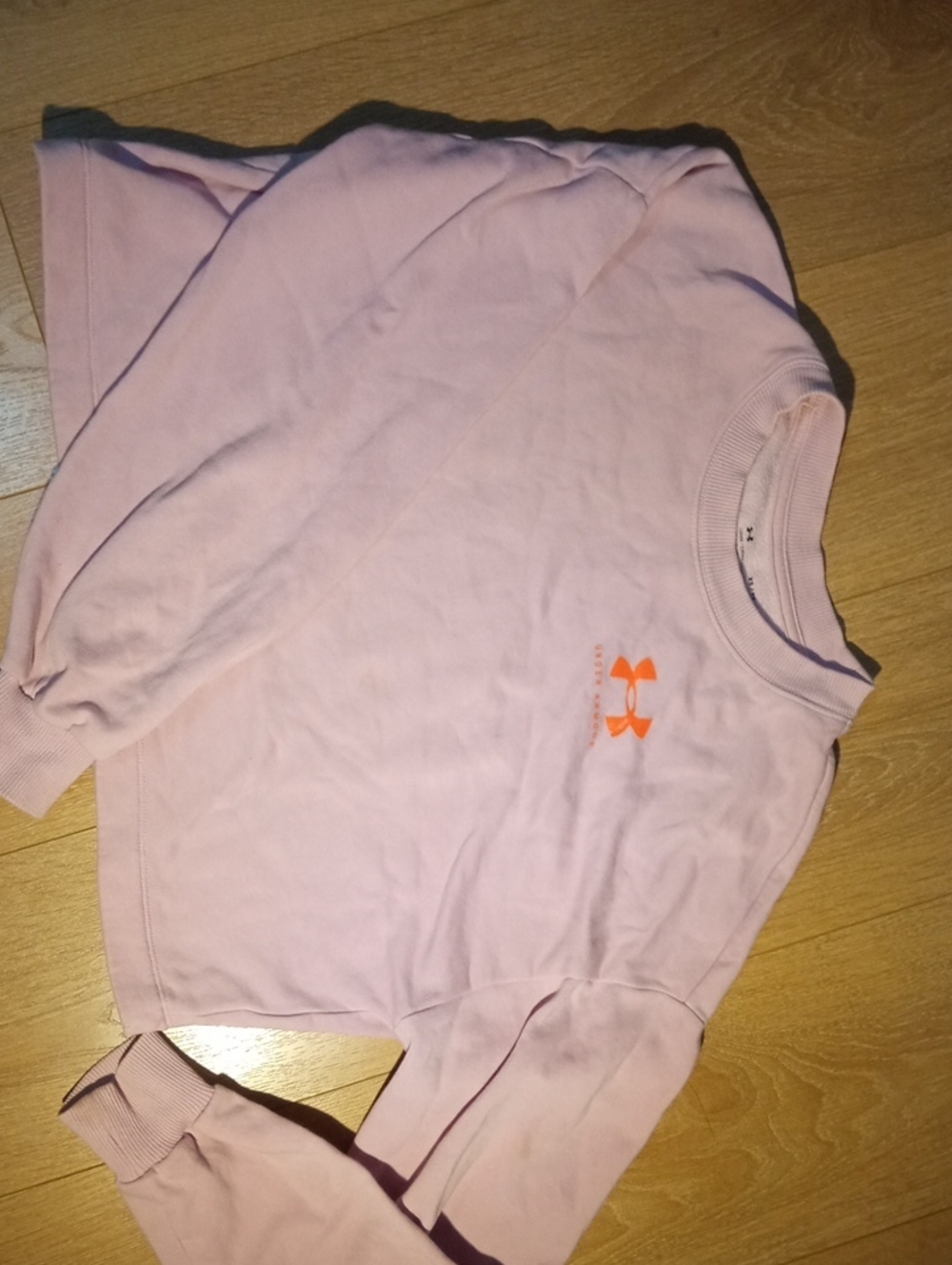 Under Armour Light Pink Crewneck Sweatshirt with Orange Logo